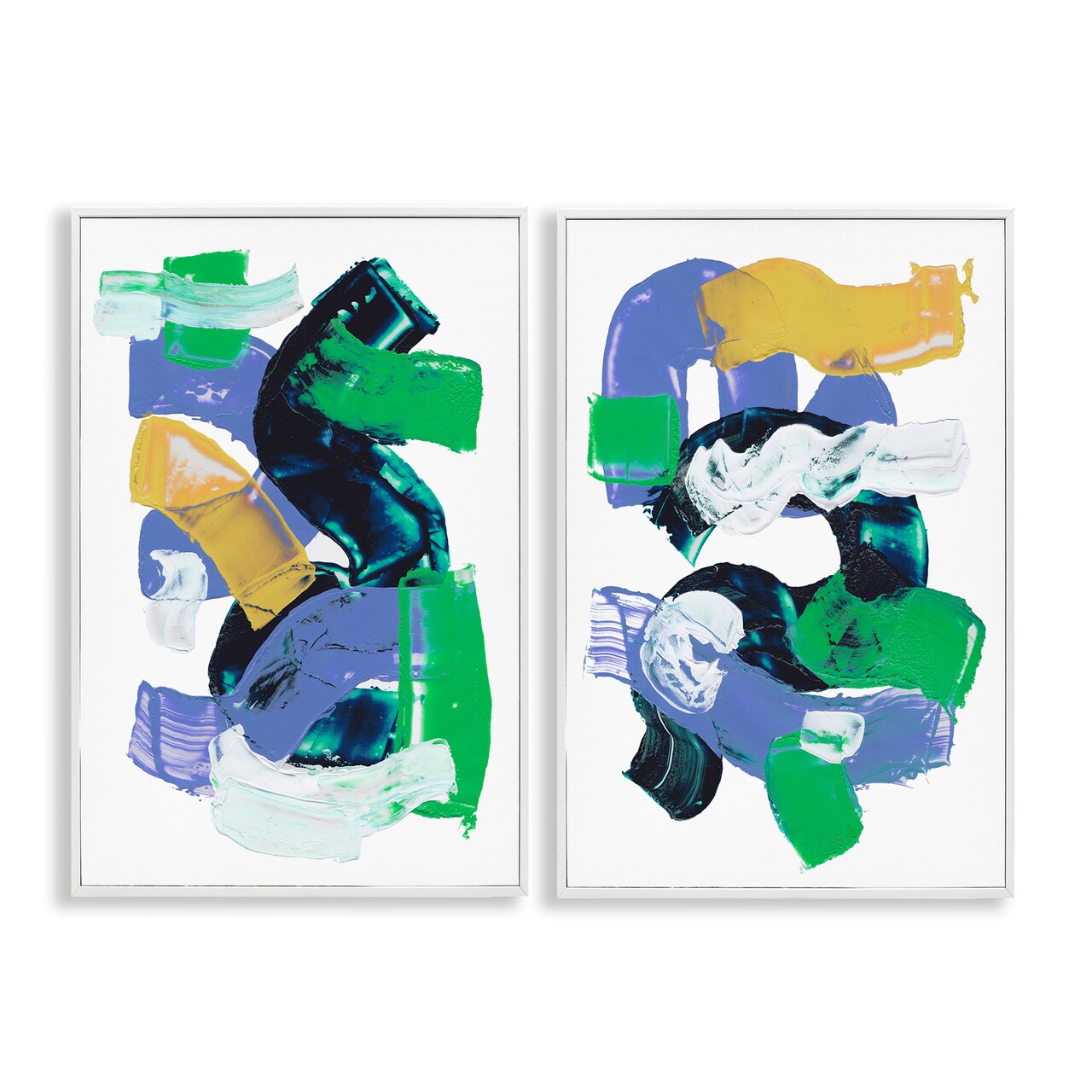 Stupell Industries Vibrant Abstract Tubes 2 pc Framed Giclee Wall Art Set Design by Melissa Wang